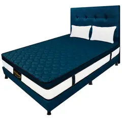 DORMILANDIA - Mega Combo Colchón 120X190 Resortado Dublín Azul