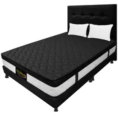 DORMILANDIA - Mega Combo Colchón 160x190 Resortado Dublín Negro
