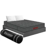 GENERICO - Combo Colchón Orthopack Mohnblatt BTU King 200 + Base Cama + 2 Almohadas Gris