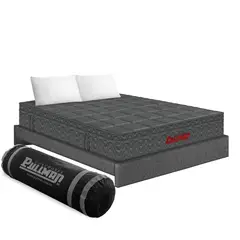 GENERICO - Combo Colchón Orthopack Mohnblatt Euro U King 200 + Base Cama + 2 Almohadas Gris