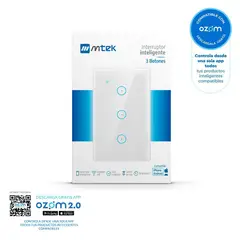 MTEK - Interruptor Triple Inteligente M-Tek Wifi-App