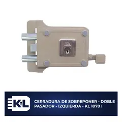 KL SECURITY - Cerradura Sobreponer Doble Pasador Izq Kl 1070i
