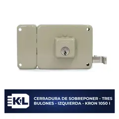 KRON - Cerradura Sobreponer Tres Bulones Izquierda