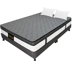 DORMILANDIA - Combo Colchón Queen 160x190 Resortado Dublín Gris