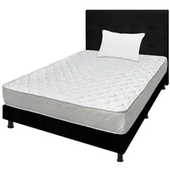 DORMILANDIA - Mega Combo Colchón Sencillo 100x190 Espumado Ultraflex + Base Cama Entera + Cabecero + Almohada