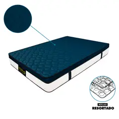 DORMILANDIA - Colchón Sencillo 100x190 Resortado Dublín Azul