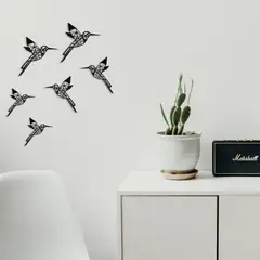 MARRES - Set X6 Apliques Colibri 15.5x17 Cm Negro