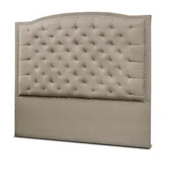 MUEBLES ONLINE - Cabecero Lawrence Capitoneado para Cama King 160X200X10 Camel