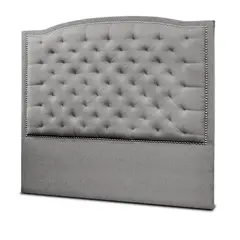 MUEBLES ONLINE - Cabecero Lawrence Capitoneado para Cama King 160x200x10 Gris