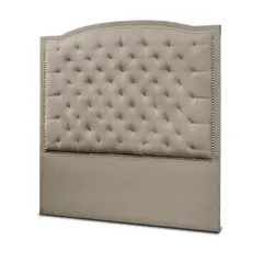 MUEBLES ONLINE - Cabecero Lawrence Capitoneado para Cama Doble 160x140x10 Camel