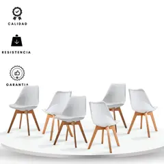 EKONOMODO COLOMBIA - Set X6 Silla Milano 45X39X85 Blanco