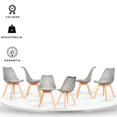 EKONOMODO COLOMBIA - Set X6 Silla Milano 45X39X85 Gris