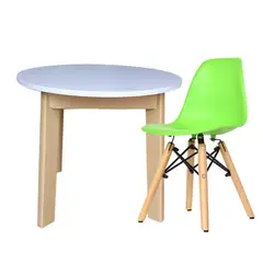 EKONOMODO COLOMBIA - Mesa Redonda Infantil + Silla Eames Kids Verde