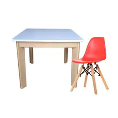 EKONOMODO COLOMBIA - Mesa Infantil Cuadrada + Silla Eames Kids Rojo