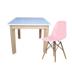 EKONOMODO COLOMBIA - Mesa Infantil Cuadrada + Silla Eames Kids Rosado