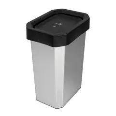 ESTRA - Caneca Plástica 26 Litros Blanco- Reciclable con Tapa Vaivén