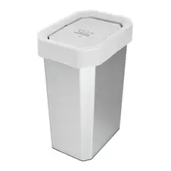 ESTRA - Caneca Plástica 26 Litros Blanco- Reciclable con Tapa Vaivén