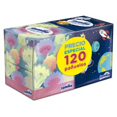 FAMILIA - Pañuelos Faciales En Caja Dispensadora Blancos Triple Hoja 60 Unidades X 2 Cajas