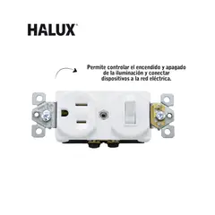 HALUX - Kit Interruptor Sencillo De Pala + Tomacorriente P/T