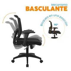 BONNO - Silla Escritorio Ergonomica Negro Delphi