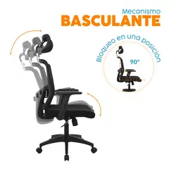 BONNO - Silla Giratoria I Delphi 133x62x55 Cabecero Negro