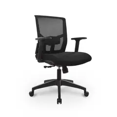 BONNO - Silla de Escritorio Giratoria Negro Clásico Delphi Syncro