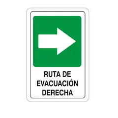GENERICO - Señal Ruta Evacuación Derecha 32.5x22.5cm