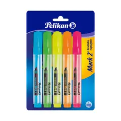 PELIKAN - Resaltador Mark 2 Colores Surtidos X 5 Und