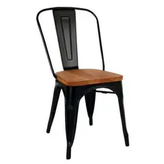 AKIVOY - Silla Tolix 85x41x41 Negro-Madera
