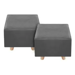 DORMILANDIA - Set x2 Puff Cuadrado Sídney 28x30x30 Gris