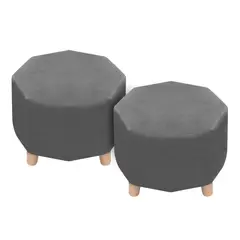 DORMILANDIA - Set x2 Puff Octagonal Sídney 28x30x30 Gris