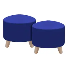 DORMILANDIA - Set x2 Puff Triangular Sídney 28x30x30 Azul