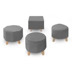 DORMILANDIA - Combo Set x4 Puff Sídney Gris