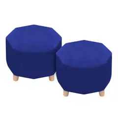 DORMILANDIA - Set x2 Puff Octagonal Sídney 28x30x30 Azul