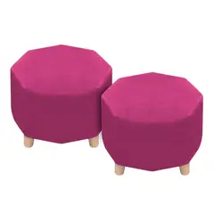 DORMILANDIA - Set x2 Puff Octagonal Sídney 28x30x30 Fucsia