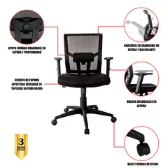 GENERICO - Silla de escritorio Negro Mundial De Sillas Tunja