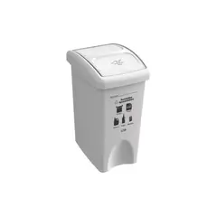 ESTRA - Caneca Plástica 35L Blanco Para Reciclable Con Tapa Vaiven