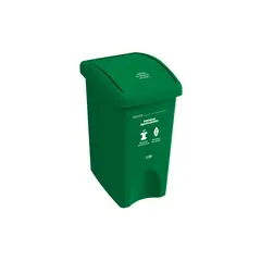 ESTRA - Caneca Plástica 35L Verde Para Organico Con Tapa Vaiven