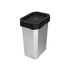 ESTRA - Caneca Plástica 10L Negro Para No Aprovechable Con Tapa Vaiven