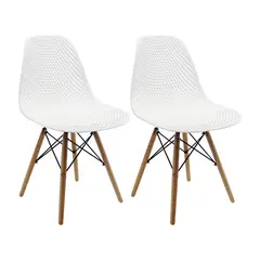 OR DESIGN - Set X2 Sillas Eames Colmeia Blanco