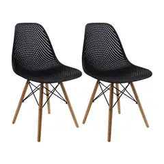 OR DESIGN - Set X2 Sillas Eames Colmeia Negro