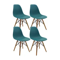 OR DESIGN - Set x4 Sillas Eames 80.5x46.5x42 Azul Petróleo