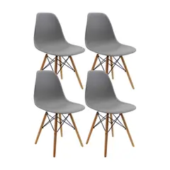 OR DESIGN - Set X4 Sillas Eames para Comedor/Sala Negro