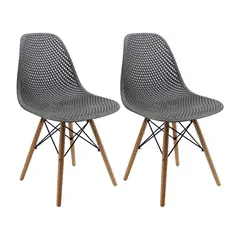 OR DESIGN - Set X2 Sillas Eames Colmeia Negro