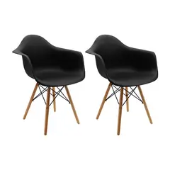 OR DESIGN - Set x2 Sillas Eames Brazos 82x62x44 Negras