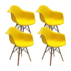 OR DESIGN - Set x4 Sillas Eames Brazos 82x62x44 Negra