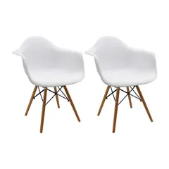 OR DESIGN - Set x2 Sillas Eames Brazos 82x62x44 Negras