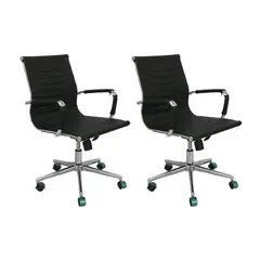 OR DESIGN - Set x2 Sillas de escritorio Negro Or-3301 Baja