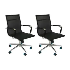 OR DESIGN - Set x2 Sillas de escritorio Negro Or-3303 Baja