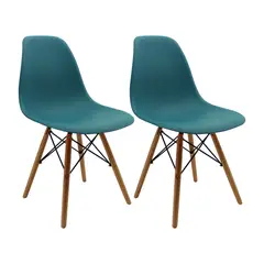 OR DESIGN - Set x2 Sillas Eames 80.5x46.5x42 Azul Petróleo